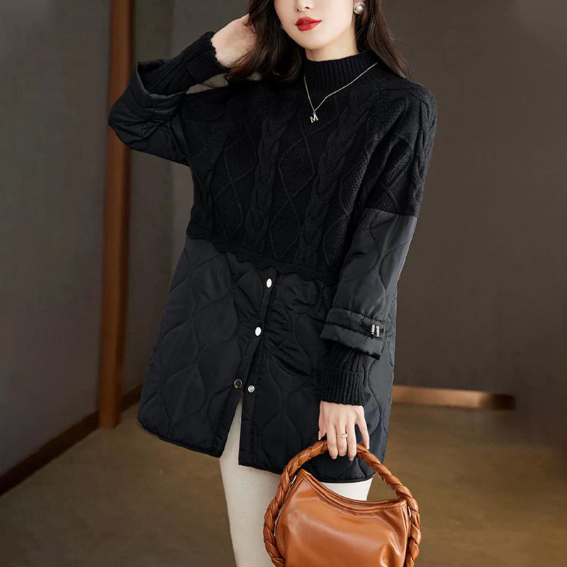 ❄️Winter-Specials❄️Women's Elegant Knit Patchwork Warm Coat pentagow