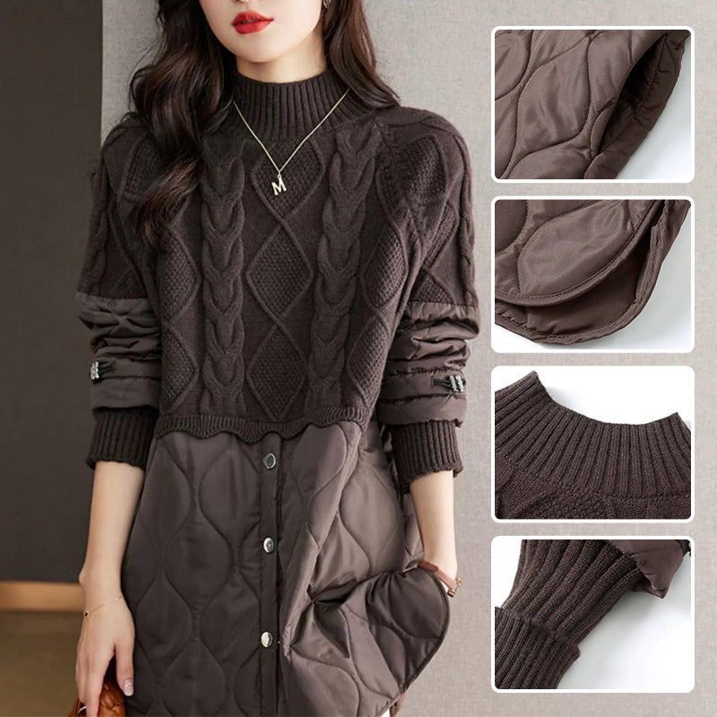 ❄️Winter-Specials❄️Women's Elegant Knit Patchwork Warm Coat pentagow