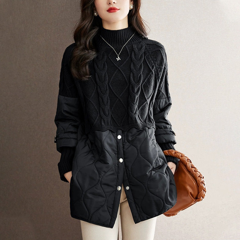 ❄️Winter-Specials❄️Women's Elegant Knit Patchwork Warm Coat pentagow