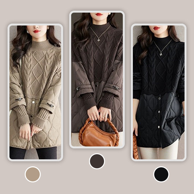 ❄️Winter-Specials❄️Women's Elegant Knit Patchwork Warm Coat pentagow