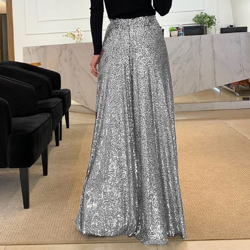 Women’s Trendy Sequin High Waist Wide Leg Pants（50% OFF） pentagow