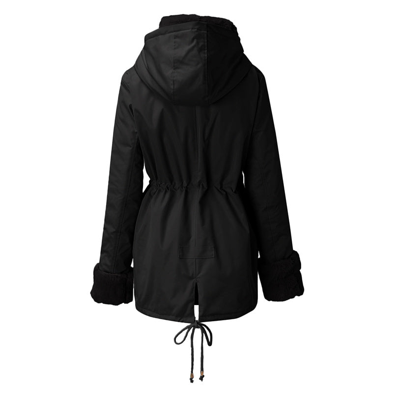 Women’s Parka Jacket with Removable Fluffy Trim pentagow