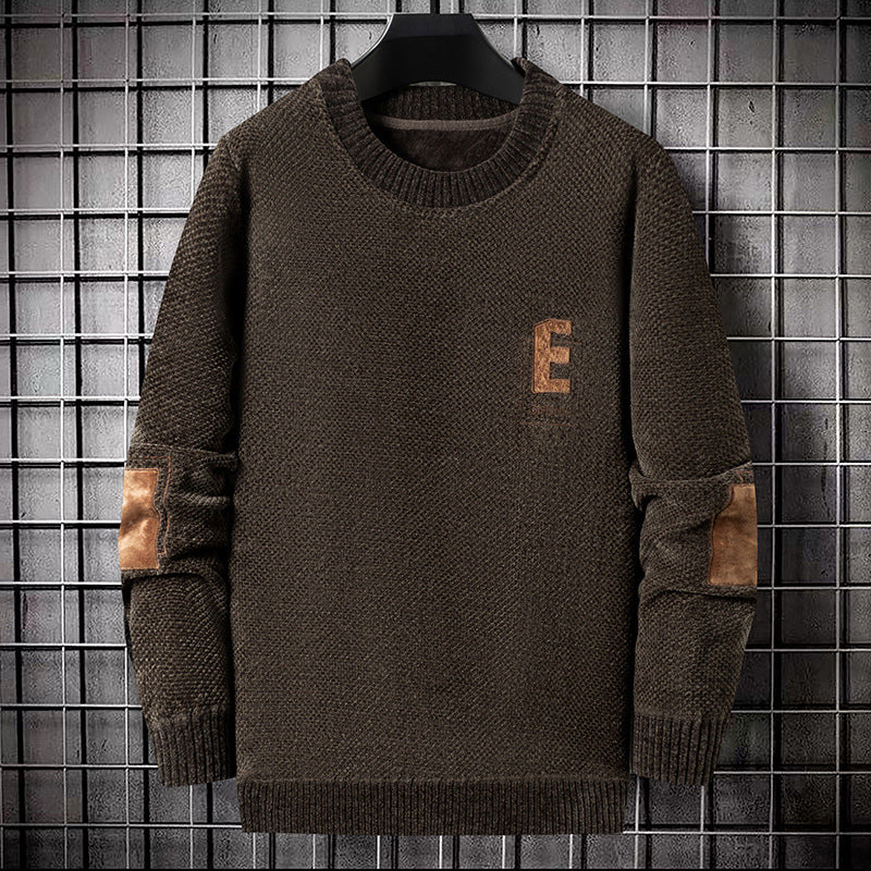 Men's Pullover Sweater with Plush Lining pentagow