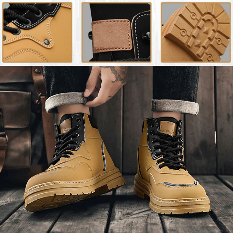 Men's Plush Lace-Up High Top Boots pentagow