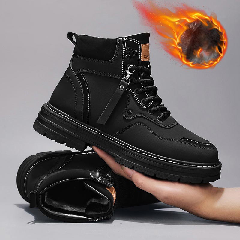 Men's Plush Lace-Up High Top Boots pentagow