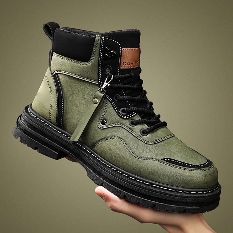 Men's Plush Lace-Up High Top Boots pentagow