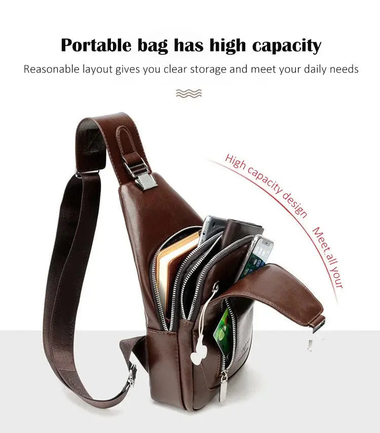 Snygg avslappnad slingväska för män pentagow