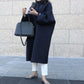 Bästa present-vinter kvinnors eleganta modefast färg lång kappa pentagow