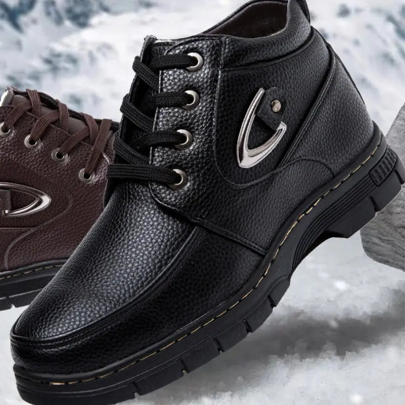 [Winter Gift] Men Winter Plush Warm Anti Slip Leather Shoes pentagow