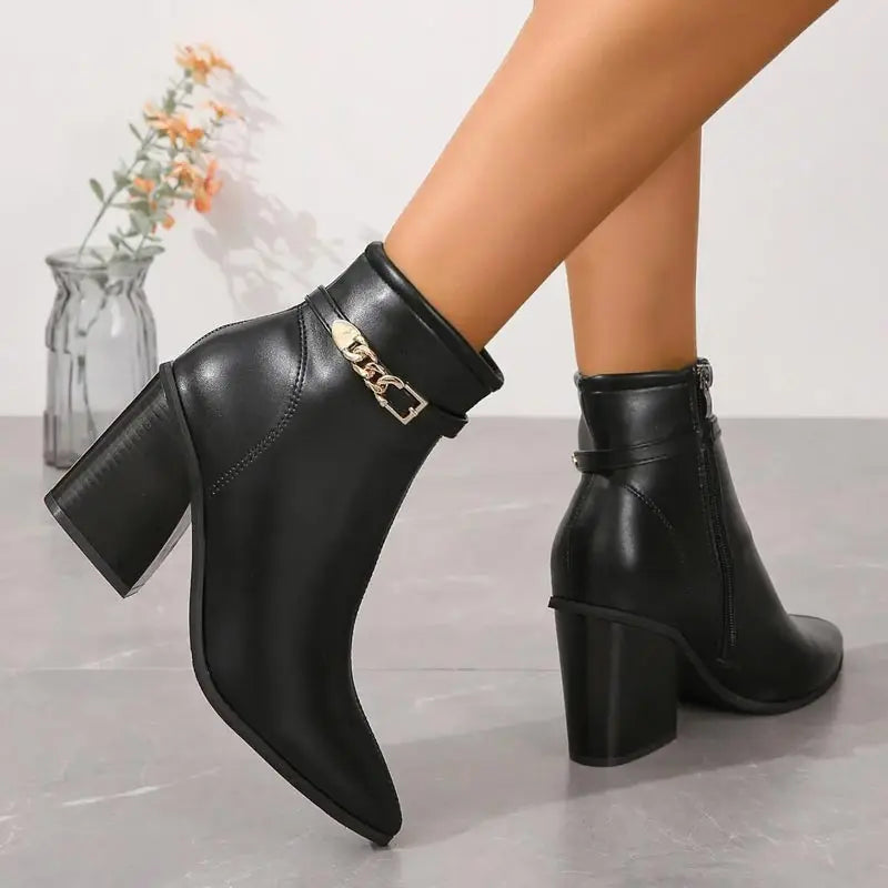 Bra gåva! Lady's Pointed-Toe Side-Zip High Heel Shoes pentagow