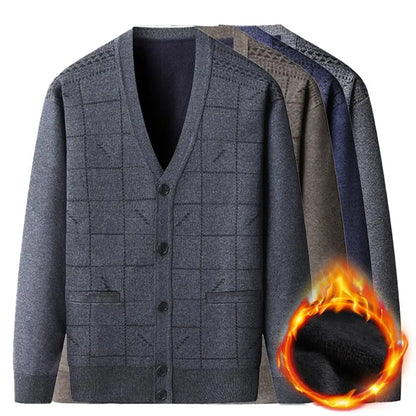 Herr Casual Thermal Plush Cardigan -Nice Present till far! pentagow