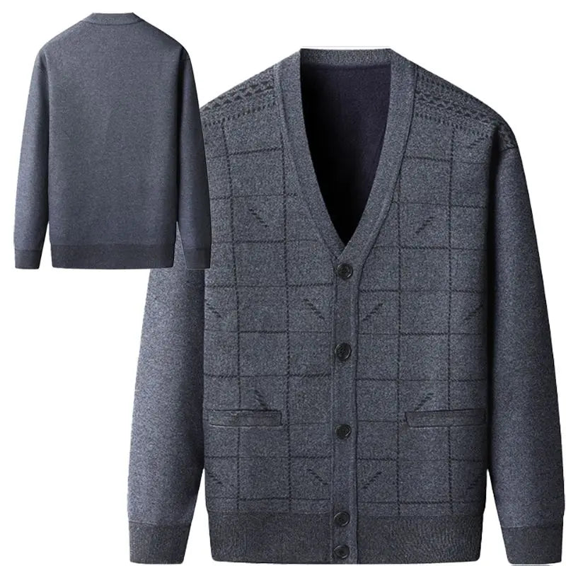 Herr Casual Thermal Plush Cardigan -Nice Present till far! pentagow